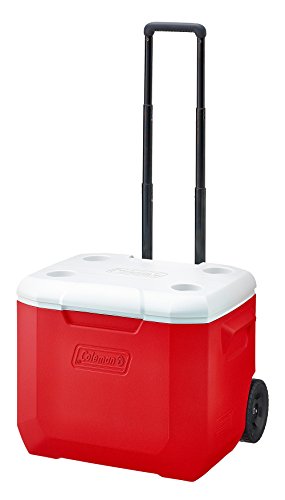 Coleman(コールマン) クーラーボックス ホイールクーラー 60QT 容量約56L レッドホワイト 2000027864 保冷力約3日 大