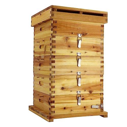 ミツバチ 巣箱 木製 5層 みつばちの巣箱 ロック付き 養蜂箱