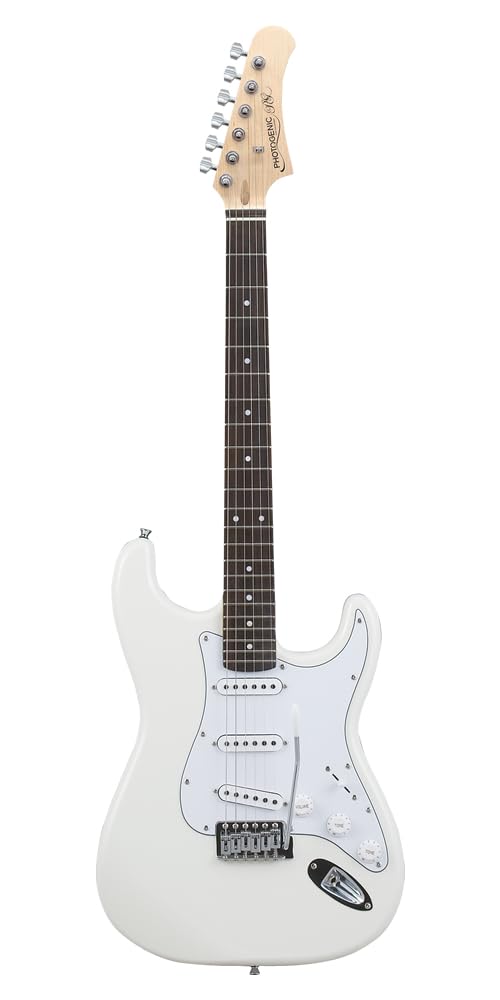 Photogenic フォトジェニック エレキギター STタイプ ホワイト ST-180/WH [ソフトケース/シールド/調整用レンチ付属]