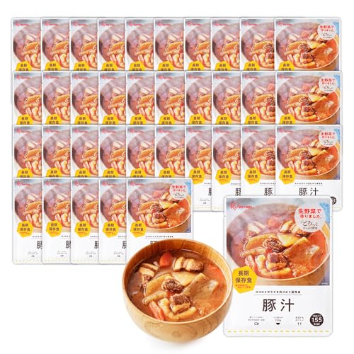 アイリスオーヤマ 豚汁 パウチ 250g ×36パック 非常食 保存食 長期保存 レトルト 一人暮らし 電子レンジ 和食 パウチ レンチン 常温