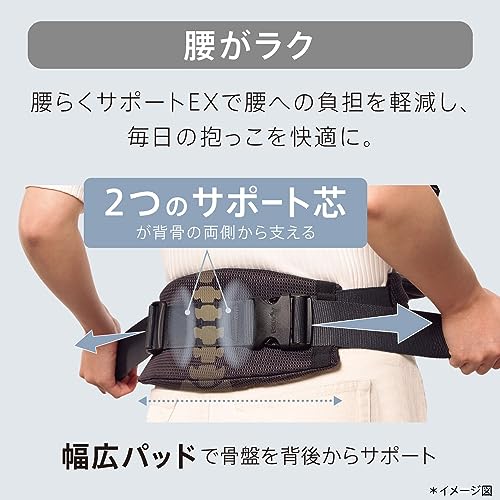 Aprica(アップリカ) 抱っこ紐 ラクリス 生後14日〜36か月まで 新生児から使える 4WAY (グレー) 2176452_2