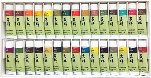 吉祥 日本画用絵具 チューブ絵具 30色セットNo.1
