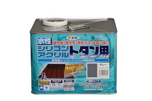 アサヒペン 塗料 ペンキ 水性シリコンアクリルトタン用 7L グレー 水性 トタン 屋根塗料 ツヤあり 超耐久 1回塗り 速乾 紫外線劣化防止剤