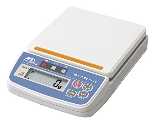 A&D コンパレータライト付きデジタルはかり HT-3000CL ≪ひょう量:3100g 最小表示:1g 皿寸法:132(W)*130(D)mm