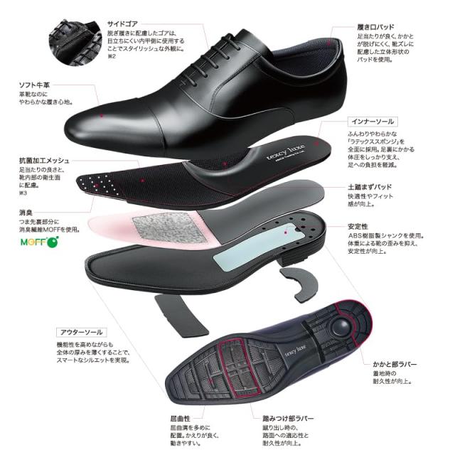 [テクシーリュクス] ビジネスシューズ 本革 スニーカービズ TU-7010 メンズ ブラック 25.0 cm 3E_4