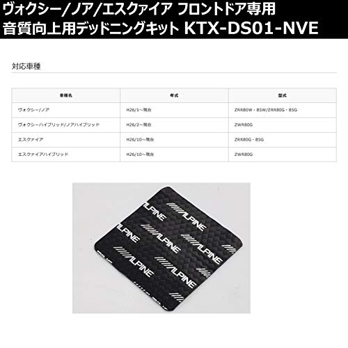 アルパイン(ALPINE) トヨタ・ノア/ヴォクシー/エスクァイア車種専用デッドニングキット KTX-DS01-NVE