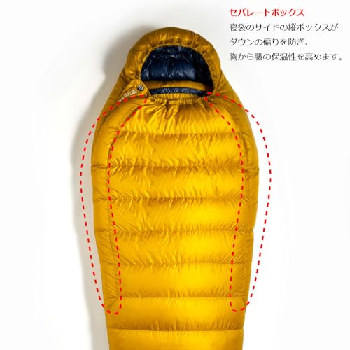 イスカ(ISUKA) マミー型シュラフ エア プラス 450 マスタード 149533 本体サイズ : 78(肩幅)×213(全長)cm 収納サ_2