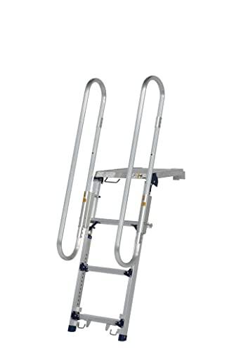 ピカ(PiCa) ピカコーポレイション トラック昇降ステップ 手すり付き 伸縮 折り畳み 荷台 ハシゴ ステップ アルミニウム シルバー DXF