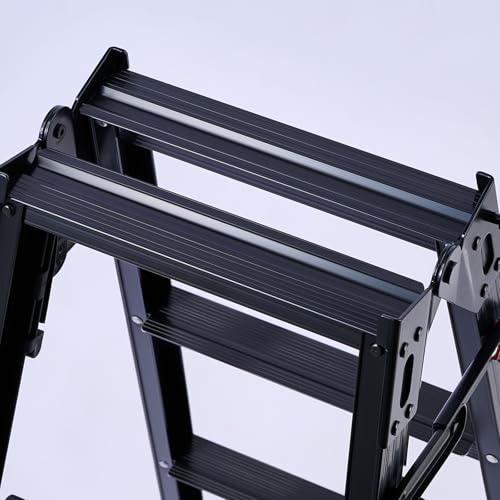長谷川工業(Hasegawa) BLACK LABEL はしご兼用脚立(ワンタッチバー付) RHB-09a (0.81m) (10916) 3段_1