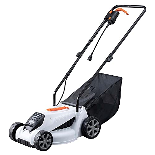 アイリスオーヤマ 芝刈機 電動 刈込幅320mm 刈込高さ3段階調整 ロータリー式 簡単操作でコンパクト G-320W ホワイト