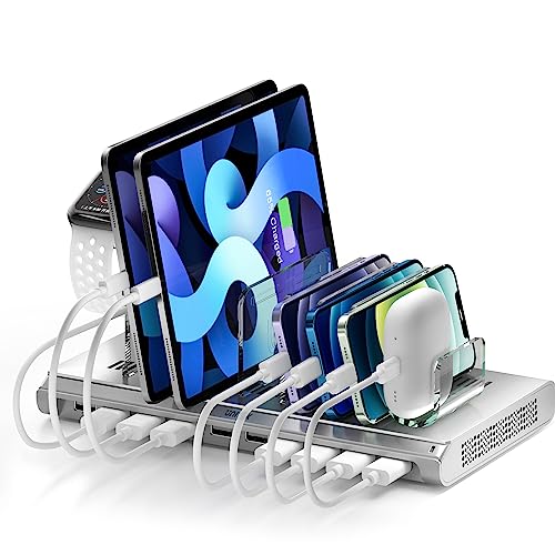 USB充電ステーション 10ポート 卓上充電スタンド 合計60W出力 PSE認証済 10台同時充電 1.5A/2.4A 複数台対応