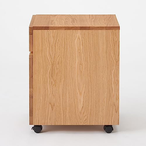 無印良品 木製デスクキャビネット オーク材突板 幅39×奥行48×高さ 無印良品 木製デスクキャビネット オーク材突板 幅39×奥行48×高さ