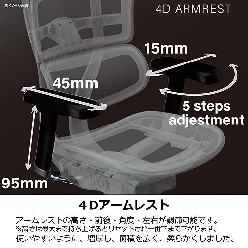 エルゴヒューマン2(ergohuman2) オフィスチェア フレーム:ブラック メッシュ:ブルー ヘッドレスト付き プロ ハイタイプ EHP2-_3