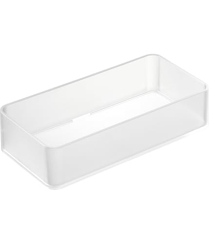 山崎実業(Yamazaki) 底がクリア 縦横重ねられる 引き出し整理収納ケース Ｍ 2個組 ホワイト 約W8×D16×H3.7cm タワー t