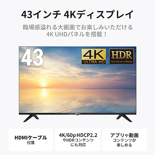 ディーエムエムドットメイク(DMM.make) DMM.make 大型ディスプレイ モニター 43インチ 4K/HDR/HDMI・USB DKS_2