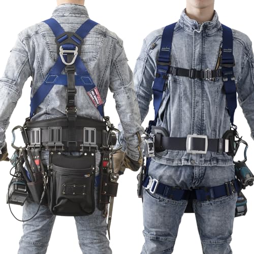 藤井電工 新規格 カイトハーネス KITEハーネス フルハーネス本体のみ Lサイズ ネイビー TH-521-OT-BL-L 腰道具を多く装着して