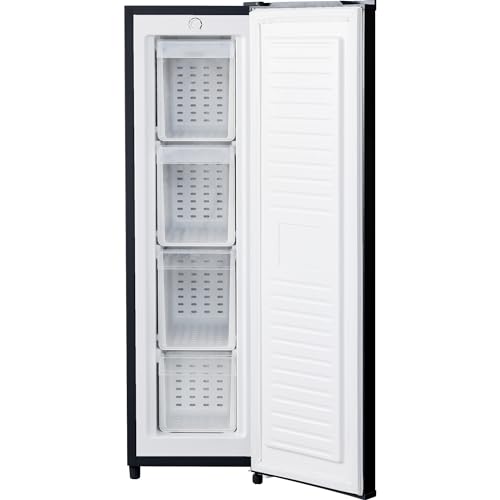 [山善] 冷凍庫 70L 右開き YF-SU70(B) ブラック 一人暮らし スリム 幅33.5cm 静音 省エネ 家庭用 キャスター付き
