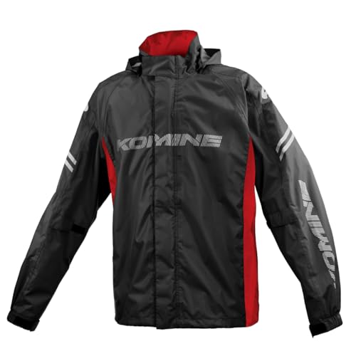 [KOMINE] バイク用レインジャケット 03-5393 メンズ KOMINE Black Red 2XL RK-5393
