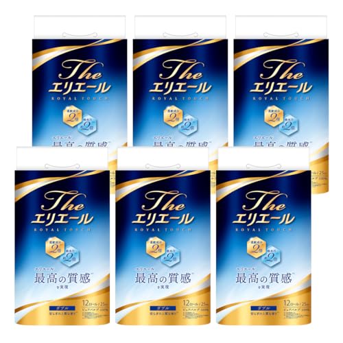 エリエール トイレットペーパー The エリエール 25ｍ×72ロール(12ロール×6パック) ダブル パルプ100% こころ安らぐ香り 6,060円