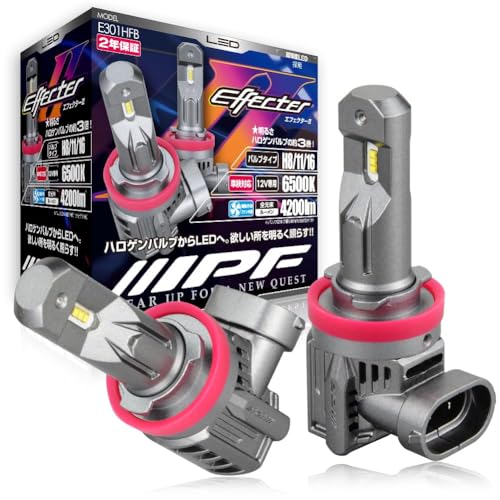 IPF ヘッドライト フォグランプ LED 車用 H8/H11/H16 4200lm 6500K ホワイト 12V用 2本入 車検対応 ドライバ