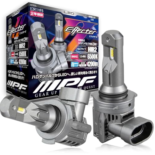 IPF ヘッドライト フォグランプ LED 車用 HIR2 4200lm 6500K ホワイト 12V用 2本入 車検対応 ドライバーユニット一