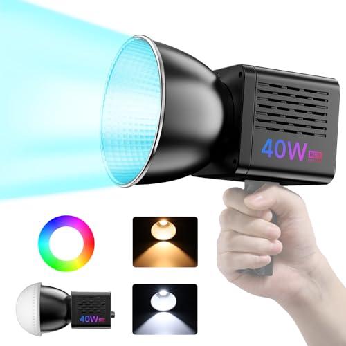 L024 40W RGB COB撮影用ライト LEDビデオライト RGB COBライト デュアル色温度常定光ライト 2500K-6500K 無