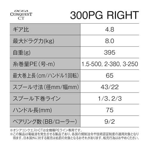シマノ(SHIMANO) 両軸リール 24 オシアコンクエストCT 300PG (右)_1