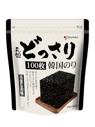 オリオンジャコー どっさり韓国のり うましお味 100枚 ×2袋