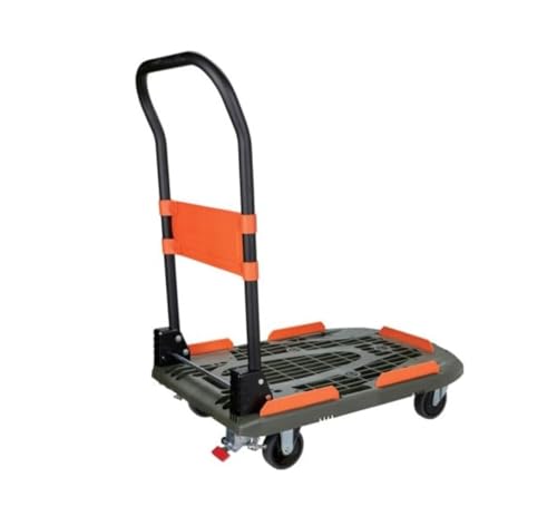 ＴＲＵＳＣＯ 樹脂台車 カルティオ（新型） ７８０Ｘ４９０ 折畳 オリーブドラブ スチールストッパー付き MPK-780-OD-SS