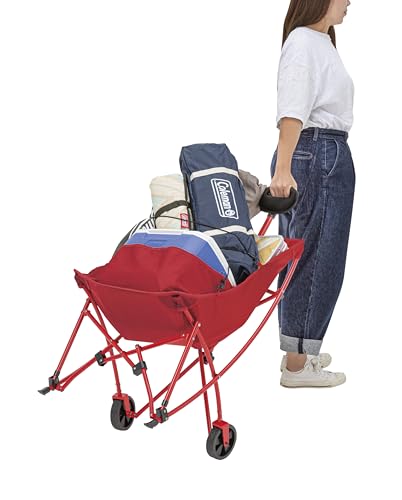 Coleman(コールマン) アウトドアワゴン兼チェア ワンマイルチェア（レッド） キャリーワゴン 耐荷重100kg 折りたたみ式 自立式収納_3