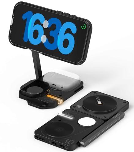 Aulumu M01 Qi2対応 4in1 ワイヤレス充電器 MagSafe対応 V2アップデート版 高速充電 マグネット式 ワイヤレス充電ステ