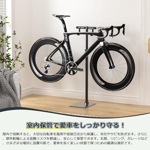 自転車 スタンド ディスプレイスタンド フック掛け式 77-140cm高さ調整可能 横置き 倒れない メンテナンススタンド ス_2