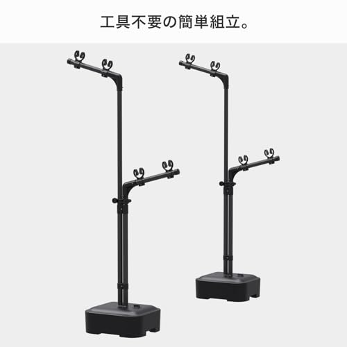 天馬 洗濯物干し 屋外 物干し台 物干しブロー台付 簡単組立 風に強い サビにくい 物干しスタンド ベランダ ブラック 【サイズ 幅35×奥行8_4