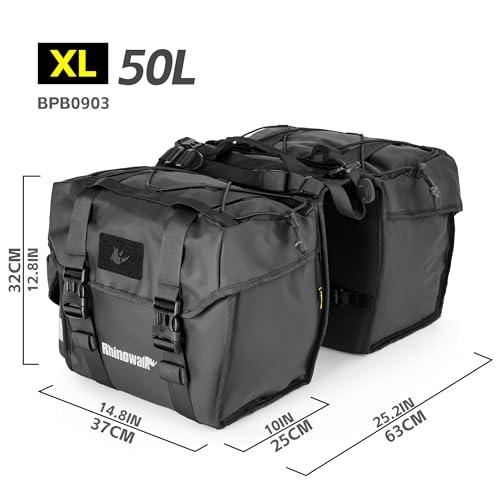 自転車用パニエバッグ 50L ダブルパニエバッグ サドルバッグ リアラック自転車用 キャリーハンドル付き プロフェッショナルサイクリングアク_1