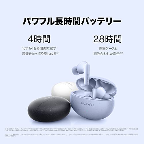 HUAWEI FreeBuds 5i 完全ワイヤレスイヤホン ハイレゾ ANC 通話ノイズリダクション セラミックホワイト_2