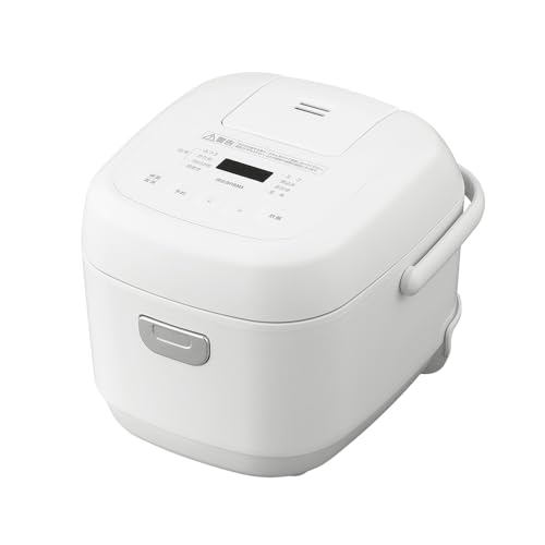 アイリスオーヤマ マイコン炊飯器 3合 一人暮らし 9種ヘルシーメニュー 自動メニュー搭載 銘柄炊き分け 軽量カップ付き RC-BMA30-W