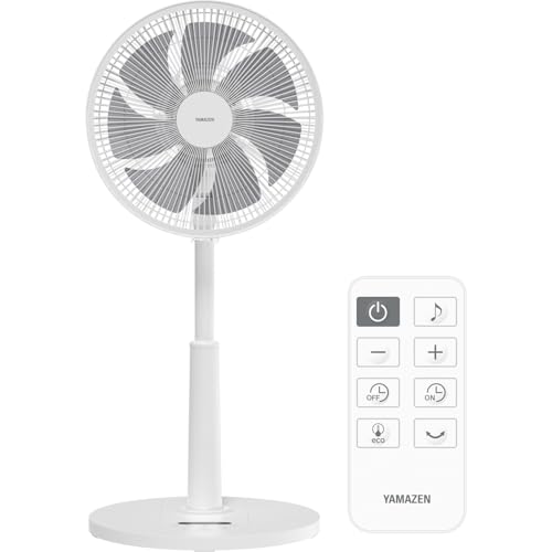 山善 扇風機 リビング DCモーター 静音 PD対応20W相当 節電 省エネ 左右自動首振り 温度センサー搭載 風量10段階調節 入切タイマー