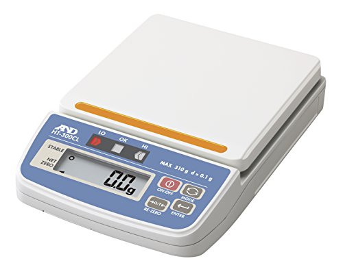 A&D コンパレータライト付きデジタルはかり HT-300CL ≪ひょう量:310g 最小表示:0.1g 皿寸法:132(W)*130(D)mm