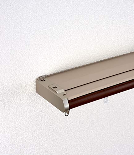 トーソー 遮光 省エネ カーテンレール ダブル 1.1m ~ 2m 伸縮式 木目調 ブラウン 静音ランナー 取り付け簡単 カバートップ付き 30の通販は 5,249円