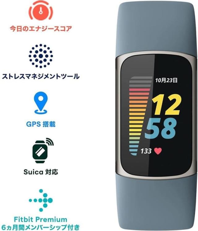 Fitbit Charge 5 スチールブルー-プラチナ 日本正規品 メーカー Fitbit Charge 5 スチールブルー-プラチナ 日本正規品 メーカー