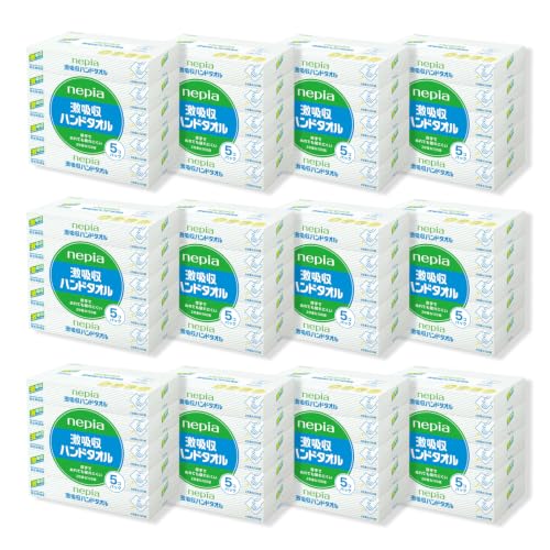ネピア 激吸収 ハンドタオル 2枚重ね100組×60箱(5箱×12パック)【ケース品】