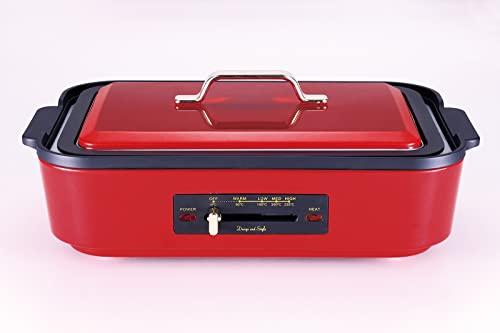 D&S ディーアンドエス 油跳ねしにくいホットプレート プレートの表面に凹凸でこびりつきにくい 80℃~230℃の温度調整 20品目のレシピブッ