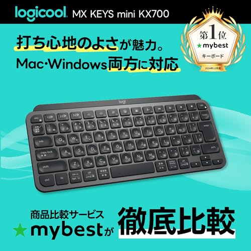 Amazon.co.jp限定】ロジクール MX KEYS mini KX700GRd ミニマリスト 
