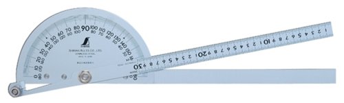 シンワ測定(Shinwa Sokutei) プロトラクター 直径210 2本竿 竿30cm目盛付き No.300 シルバー 62839の通販は