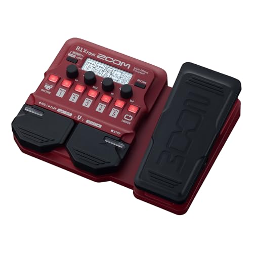 ZOOM ズーム ベースマルチエフェクター ペダル付き レッド B1X FOUR 71エフェクト 9アンプキャビネットモデル 最大5同時使用 ベ