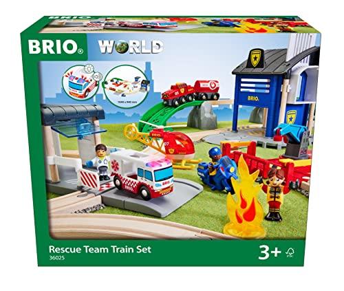 BRIO (ブリオ) レスキューチームセット [全44ピース] 36025 対象年齢 3歳~ 【おもちゃ 玩具 木製おもちゃ 木製レール レール