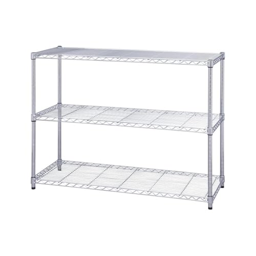 アイリスオーヤマ ラック メタルラック本体 3段 防サビ加工 幅120×奥行46×高さ90cm ポール径25mm スチールラック 棚 銀 MR-