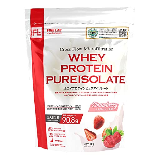 ファイン・ラボ ホエイプロテイン ピュアアイソレート 1kg ストロベリー風味 6,038円