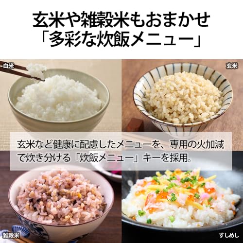 シャープ 炊飯器 5.5合 黒厚釜 球面炊き シルバー KS-S10J-S_4