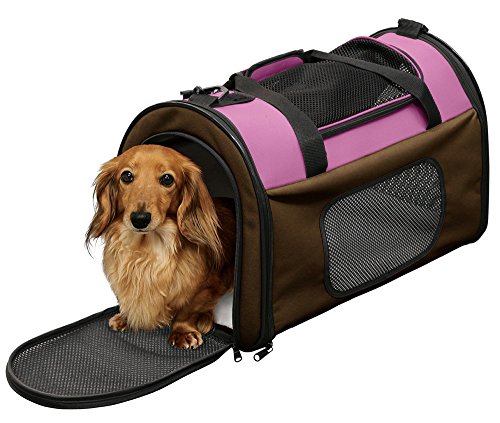 アイリスオーヤマ ペットキャリー 折りたたみ 収納付 シートベルト固定可 ピンク 小型犬 Mサイズ